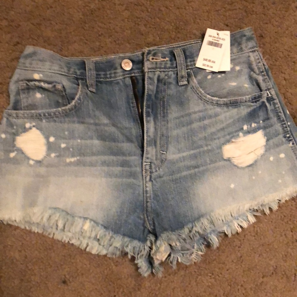 High waisted denim shorts